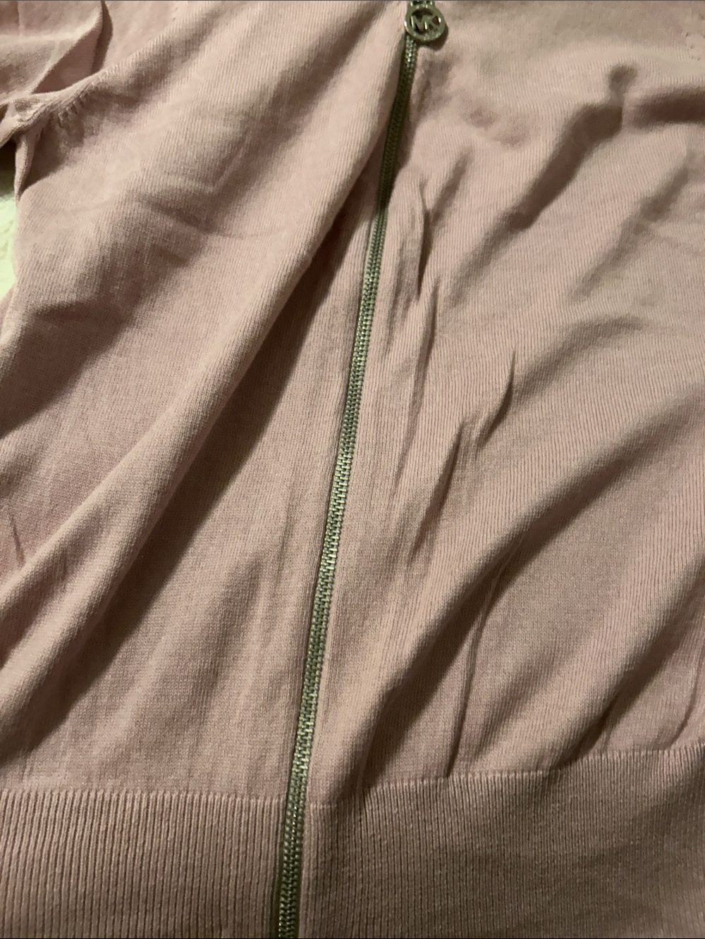 Michael Kors Light Pink Zip-Front Women's Sweater. NWOT. 12 - Picture 4 of 7
